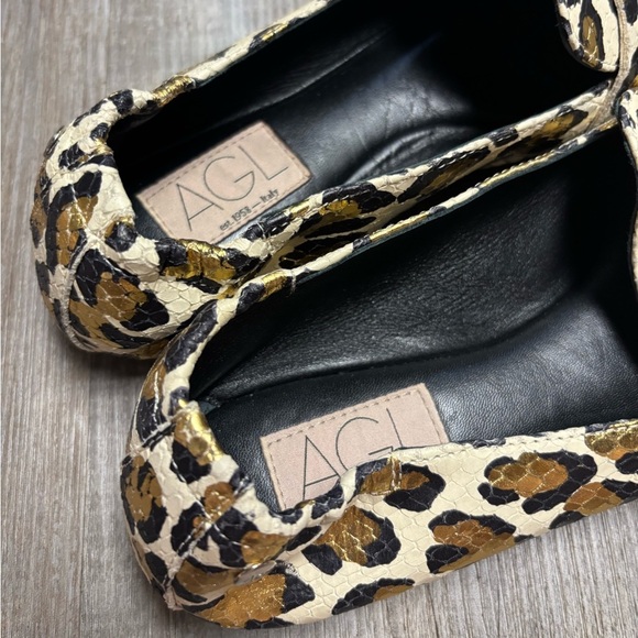 AGL Italian Loafers Metallic Leopard Print - Picture 7 of 8